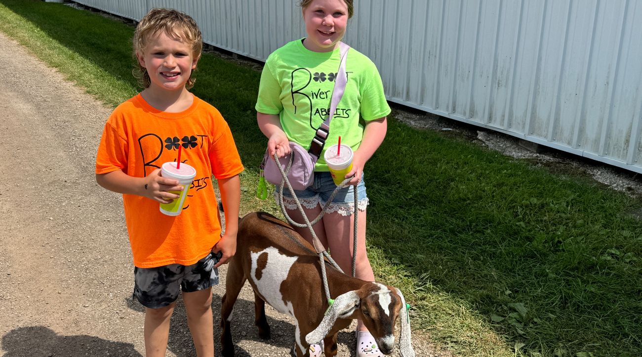 Root River Rabbit 4Hers give their goats some exercise. (Photo by Renee Bergstrom)