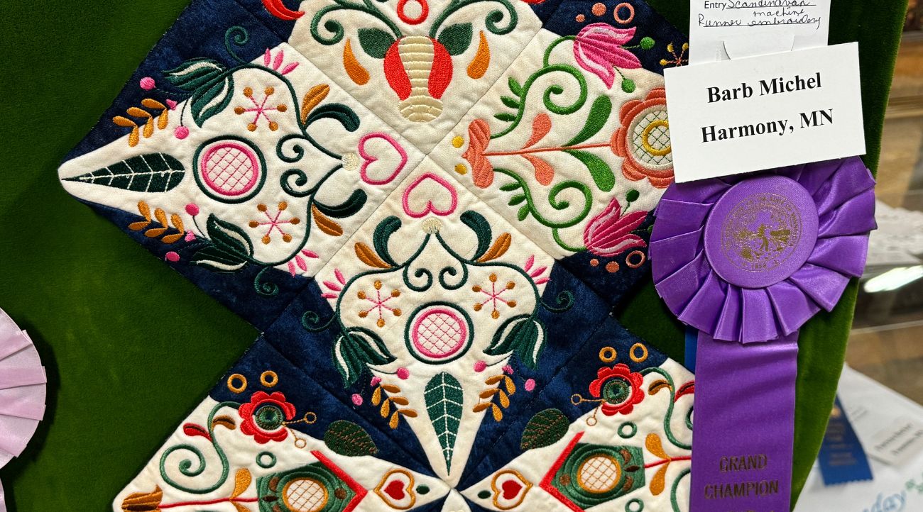 Intricate quilt work wins Barb Michel title of Grand Champion. (Photo by Renee Bergstrom)