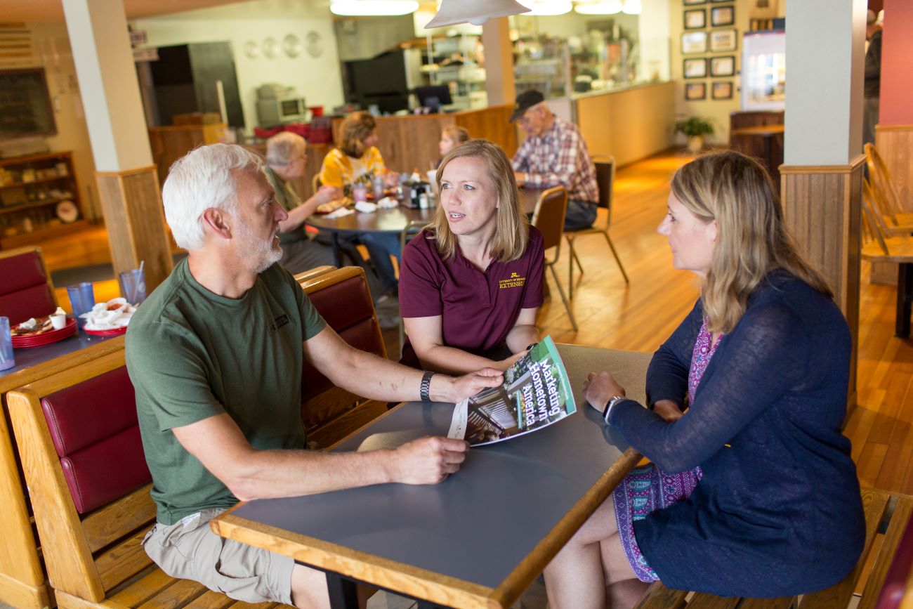 Residents gather at a diner in Spring Valley to discuss changes to downtown.