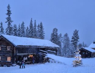 Yes, Christmas cards do exist in real life! Snowy view of the Christmas Market held on campus in Rauland, Norway.