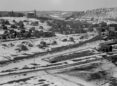 Black and white aerial photo of Lanesboro town from the 1800s.