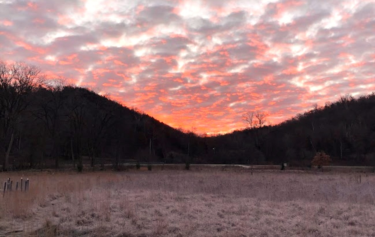 sunrise over a prairie