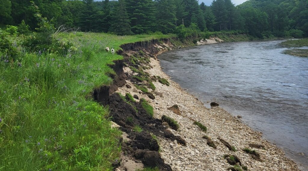 steep river slopes