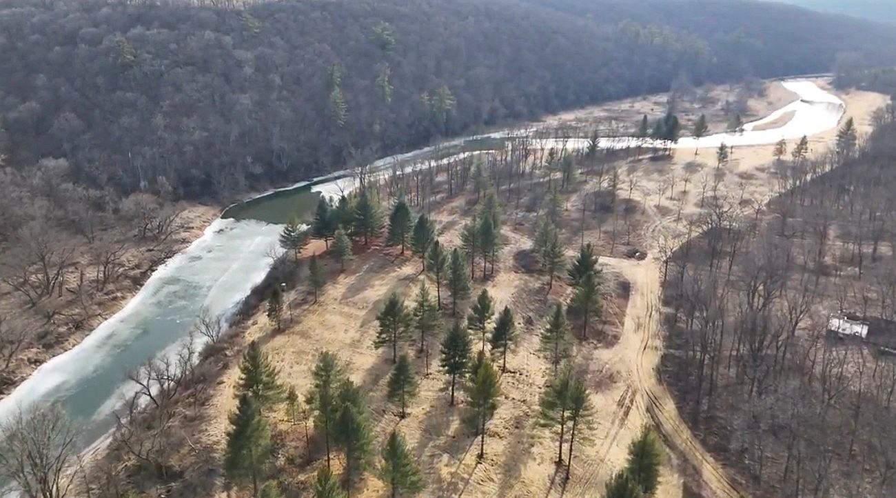 aerial photo of river project