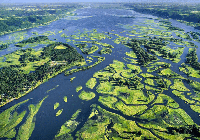 1-MIKKI-AND-KELLI (1) Pool 8, situated between locks and dams on either side of the Root River’s confluence with the Mississippi River, is a sprawling body of water providing wildlife habitat, boating, fishing and other recreational activities, as well as breathtaking blue and green hues as captured in this aerial photo by Houston County photographer Robert Hurt.