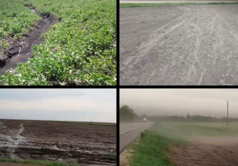 Four pictures of soil erosion