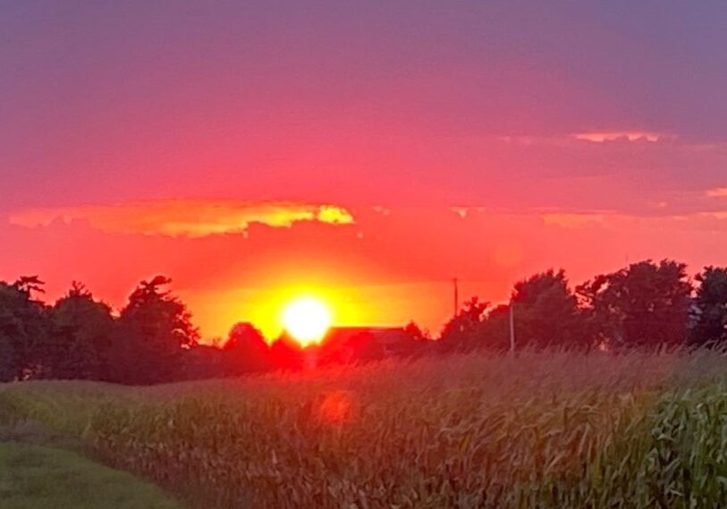 Late summer sunset over a farm just west of Chatfield. (Photo by Julie Fryer)