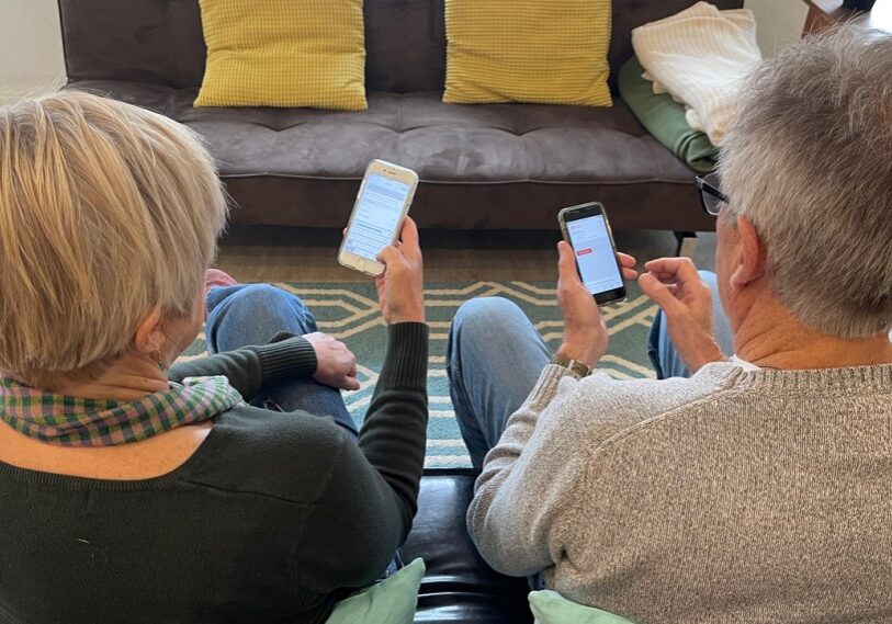 Our devices sometimes make real conversation difficult and may leave us isolated.  Real conversation requires face to face interaction.  (Photo by Rene Bergrstrom)