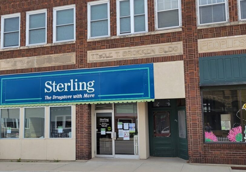 Photo 1 Sterling Drug Sterling Drug currently owns what originally had been the family-owned Slindee Pharmacy in Harmony; prior to its purchase by Sterling, the pharmacy was owned by Witt Pharmacy, a community chain based in Rushford. (All photos courtesy of Luke Slindee)